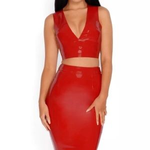 Pretty little things red top and skirt